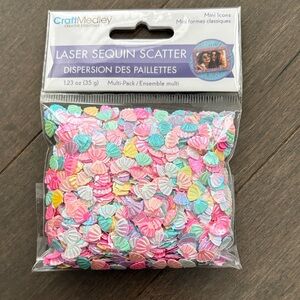 CRAFT MEDLEY Iridescent Sequin Scatter, Rainbow Craft Art Decor, Party Supplies